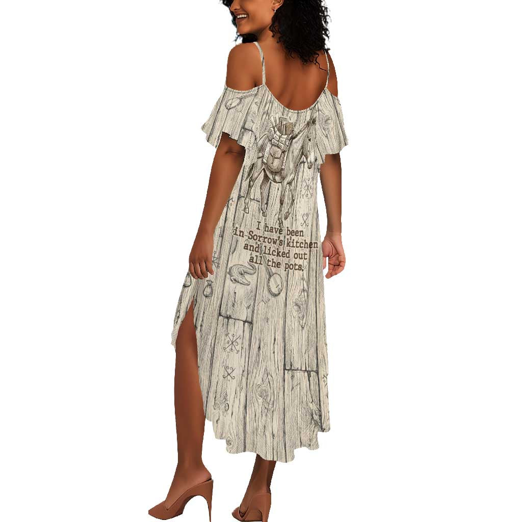 Zora Neale Hurston Summer Maxi Dress Rustic Wood Engraved Style Illustration Joyful Portrait with Book and Map Donkey - African Pride