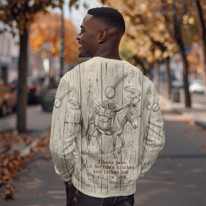 Zora Neale Hurston Sweatshirt Rustic Wood Engraved Style Illustration Joyful Portrait with Book and Map Donkey - African Pride