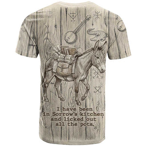 Zora Neale Hurston T shirt Rustic Wood Engraved Style Illustration Joyful Portrait with Book and Map Donkey - African Pride