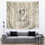 Zora Neale Hurston Tapestry Rustic Wood Engraved Style Illustration Joyful Portrait with Book and Map Donkey - African Pride