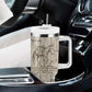 Zora Neale Hurston Tumbler With Handle Rustic Wood Engraved Style Illustration Joyful Portrait with Book and Map Donkey - African Pride