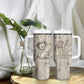 Zora Neale Hurston Tumbler With Handle Rustic Wood Engraved Style Illustration Joyful Portrait with Book and Map Donkey - African Pride