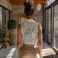 Zora Neale Hurston Women Sleeveless Polo Shirt Rustic Wood Engraved Style Illustration Joyful Portrait with Book and Map Donkey - African Pride