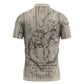 Zora Neale Hurston Zipper Polo Shirt Rustic Wood Engraved Style Illustration Joyful Portrait with Book and Map Donkey - African Pride