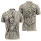 Zora Neale Hurston Zipper Polo Shirt Rustic Wood Engraved Style Illustration Joyful Portrait with Book and Map Donkey - African Pride