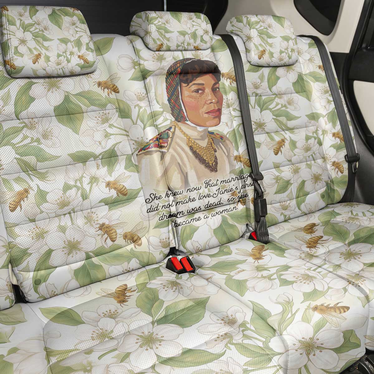 Zora Neale Hurston Back Car Seat Cover Floral Illustration Featuring Janie’s Dream from Their Eyes Were Watching God - African Pride