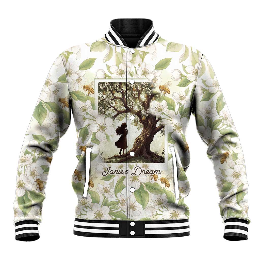 Zora Neale Hurston Baseball Jacket Floral Illustration Featuring Janie’s Dream from Their Eyes Were Watching God - African Pride