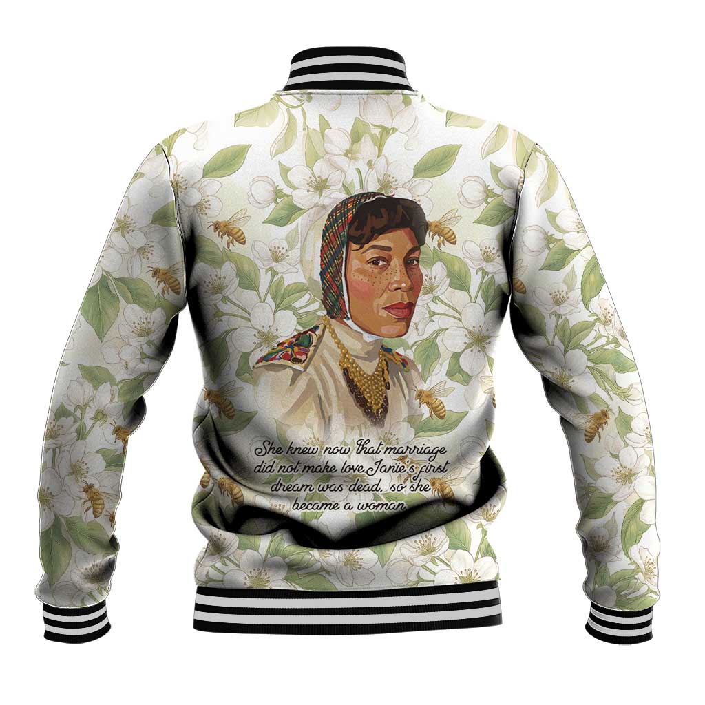 Zora Neale Hurston Baseball Jacket Floral Illustration Featuring Janie’s Dream from Their Eyes Were Watching God - African Pride