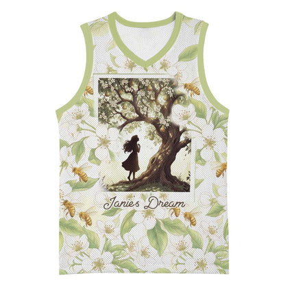 Zora Neale Hurston Basketball Jersey Floral Illustration Featuring Janie’s Dream from Their Eyes Were Watching God - African Pride