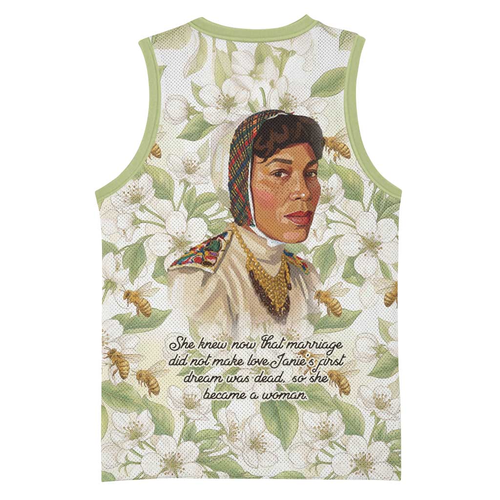 Zora Neale Hurston Basketball Jersey Floral Illustration Featuring Janie’s Dream from Their Eyes Were Watching God - African Pride