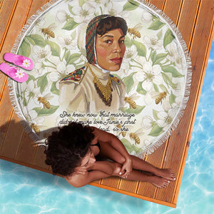 Zora Neale Hurston Beach Blanket Floral Illustration Featuring Janie’s Dream from Their Eyes Were Watching God - African Pride