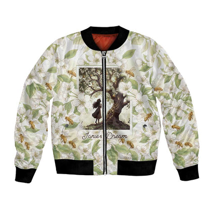 Zora Neale Hurston Bomber Jacket Floral Illustration Featuring Janie’s Dream from Their Eyes Were Watching God - African Pride