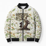 Zora Neale Hurston Bomber Puffer Jacket Floral Illustration Featuring Janie’s Dream from Their Eyes Were Watching God - African Pride