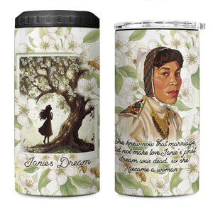 Zora Neale Hurston 4 in 1 Can Cooler Tumbler Floral Illustration Featuring Janie’s Dream from Their Eyes Were Watching God - African Pride