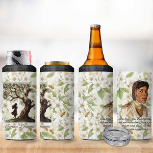 Zora Neale Hurston 4 in 1 Can Cooler Tumbler Floral Illustration Featuring Janie’s Dream from Their Eyes Were Watching God - African Pride