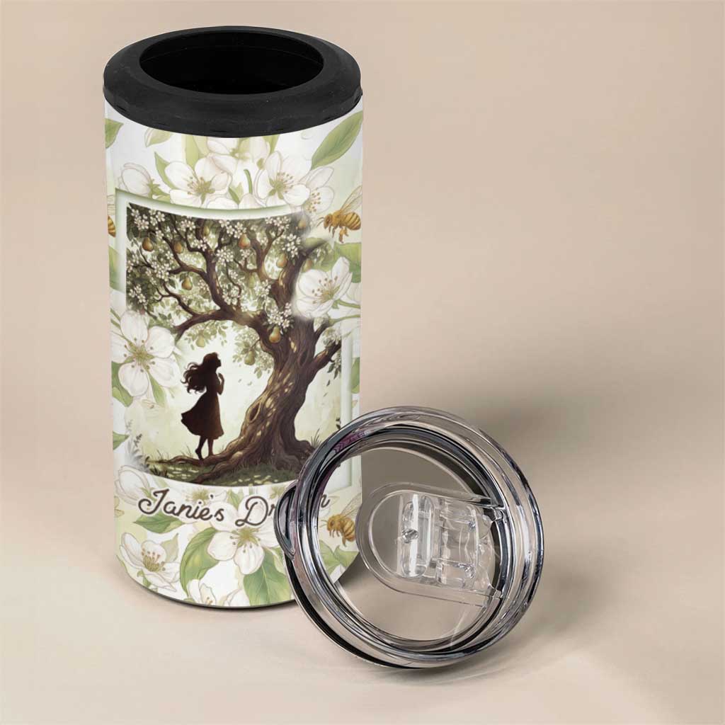 Zora Neale Hurston 4 in 1 Can Cooler Tumbler Floral Illustration Featuring Janie’s Dream from Their Eyes Were Watching God - African Pride