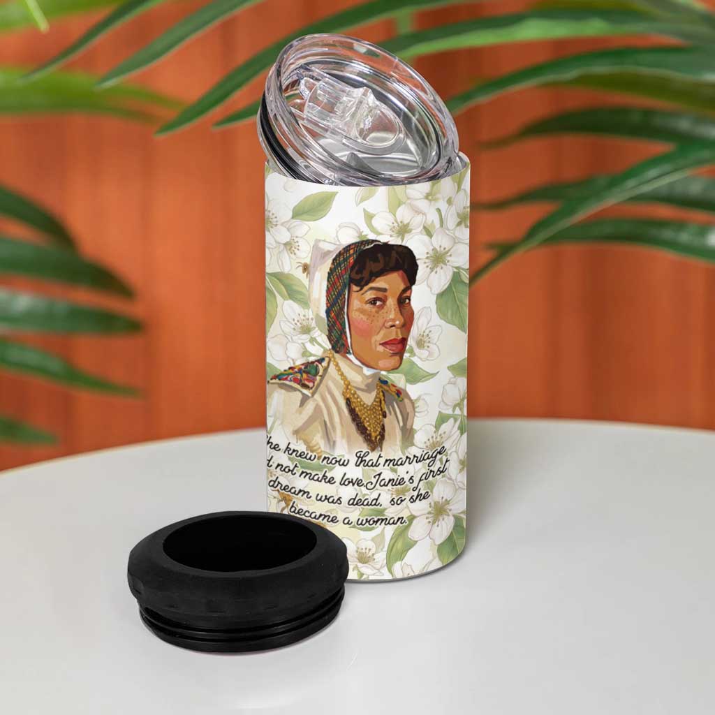 Zora Neale Hurston 4 in 1 Can Cooler Tumbler Floral Illustration Featuring Janie’s Dream from Their Eyes Were Watching God - African Pride