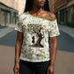 Zora Neale Hurston Cross Shoulder Shirt Floral Illustration Featuring Janie’s Dream from Their Eyes Were Watching God - African Pride