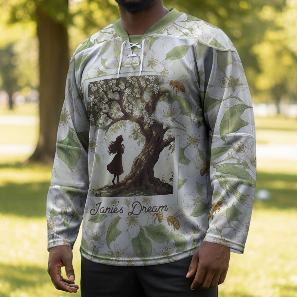 Zora Neale Hurston Hockey Jersey Floral Illustration Featuring Janie’s Dream from Their Eyes Were Watching God - African Pride