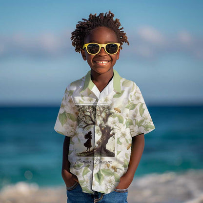 Zora Neale Hurston Kid Hawaiian Shirt Floral Illustration Featuring Janie’s Dream from Their Eyes Were Watching God - African Pride