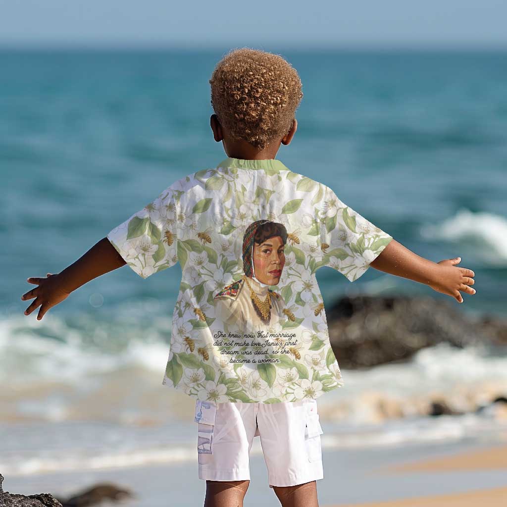 Zora Neale Hurston Kid Hawaiian Shirt Floral Illustration Featuring Janie’s Dream from Their Eyes Were Watching God - African Pride