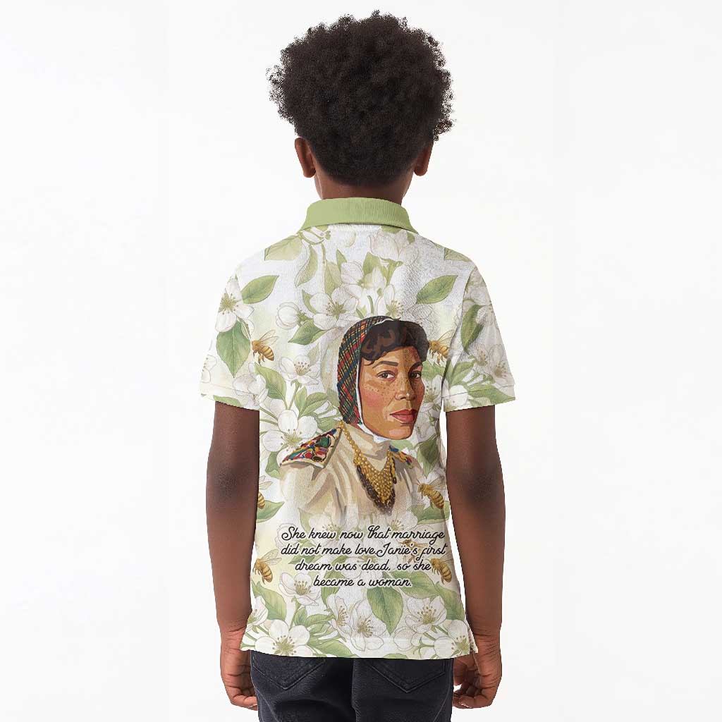 Zora Neale Hurston Kid Polo Shirt Floral Illustration Featuring Janie’s Dream from Their Eyes Were Watching God - African Pride