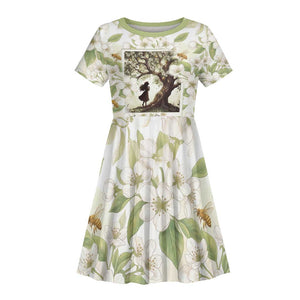 Zora Neale Hurston Kid Short Sleeve Dress Floral Illustration Featuring Janie’s Dream from Their Eyes Were Watching God - African Pride
