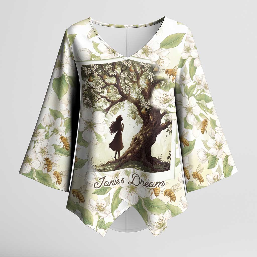 Zora Neale Hurston Kimono Sleeve Blouse Floral Illustration Featuring Janie’s Dream from Their Eyes Were Watching God - African Pride