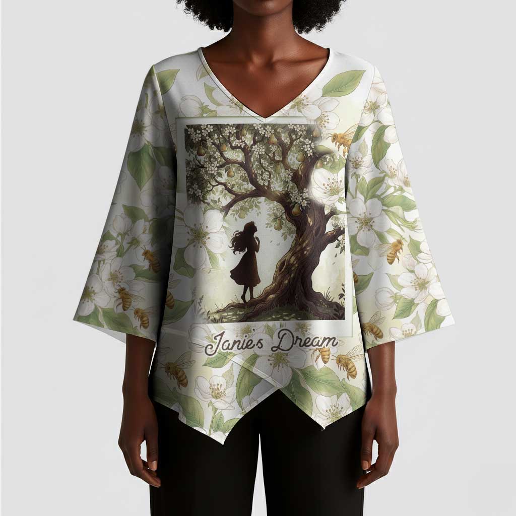 Zora Neale Hurston Kimono Sleeve Blouse Floral Illustration Featuring Janie’s Dream from Their Eyes Were Watching God - African Pride