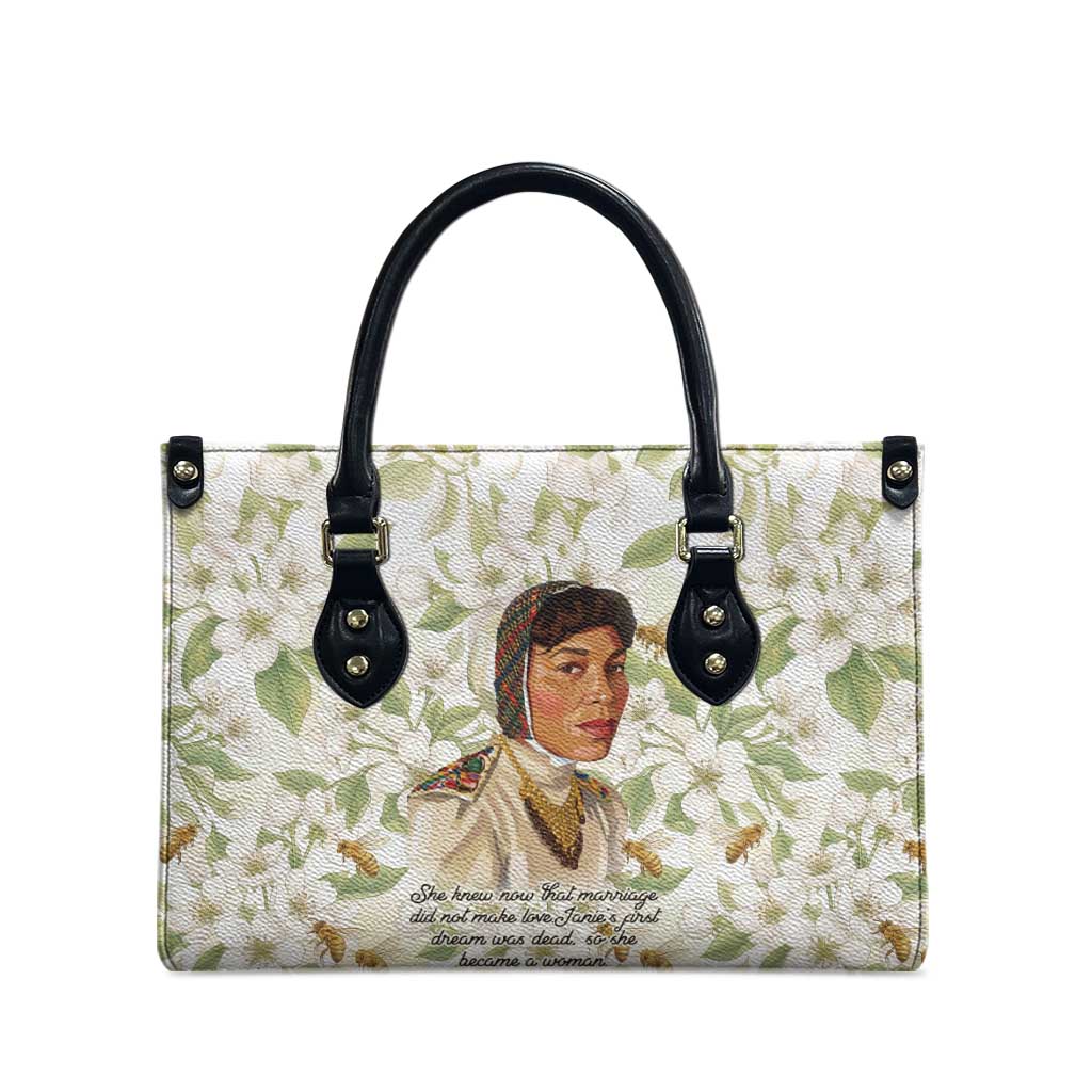Zora Neale Hurston Leather Bag Floral Illustration Featuring Janie’s Dream from Their Eyes Were Watching God - African Pride