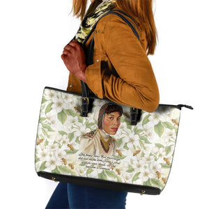 Zora Neale Hurston Leather Tote Bag Floral Illustration Featuring Janie’s Dream from Their Eyes Were Watching God - African Pride