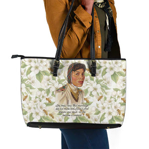 Zora Neale Hurston Leather Tote Bag Floral Illustration Featuring Janie’s Dream from Their Eyes Were Watching God - African Pride