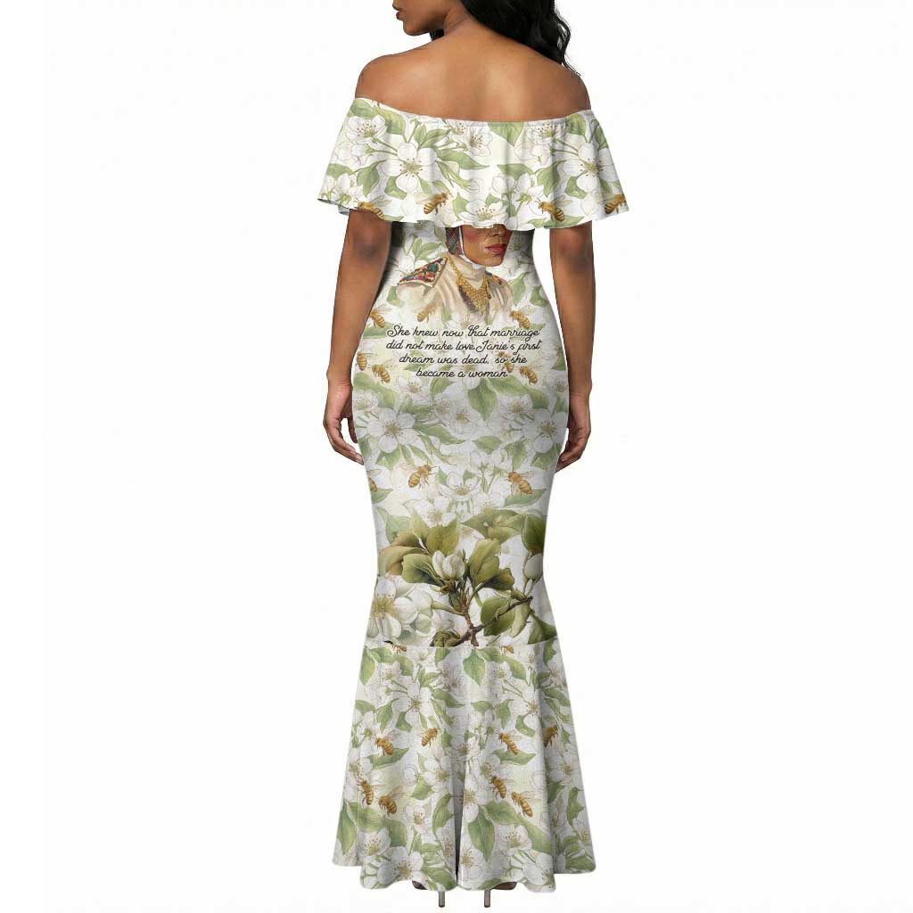Zora Neale Hurston Mermaid Dress Floral Illustration Featuring Janie’s Dream from Their Eyes Were Watching God - African Pride