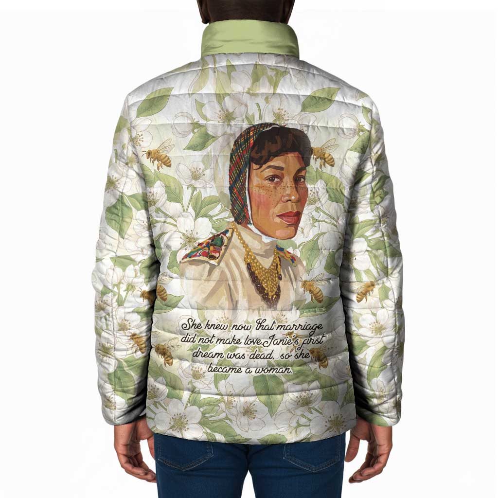 Zora Neale Hurston Padded Jacket Floral Illustration Featuring Janie’s Dream from Their Eyes Were Watching God - African Pride