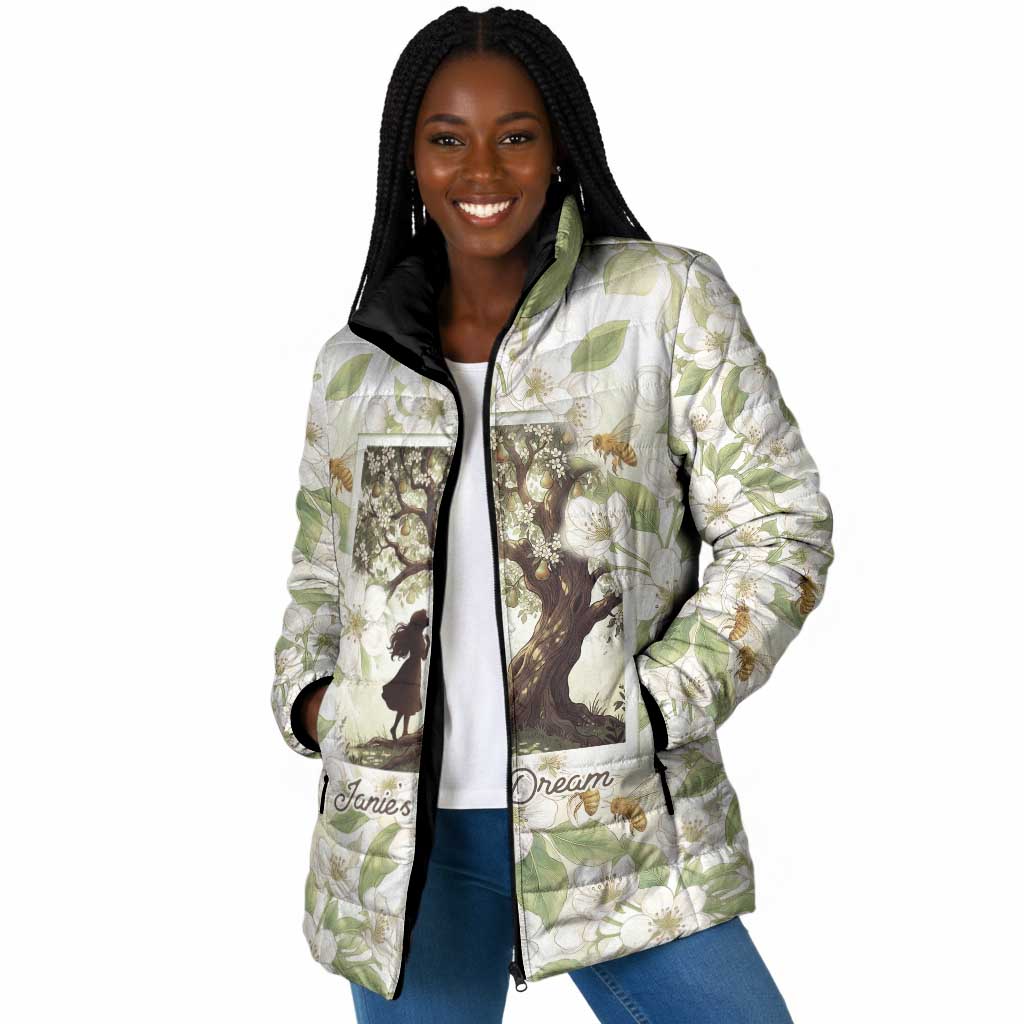 Zora Neale Hurston Padded Jacket Floral Illustration Featuring Janie’s Dream from Their Eyes Were Watching God - African Pride
