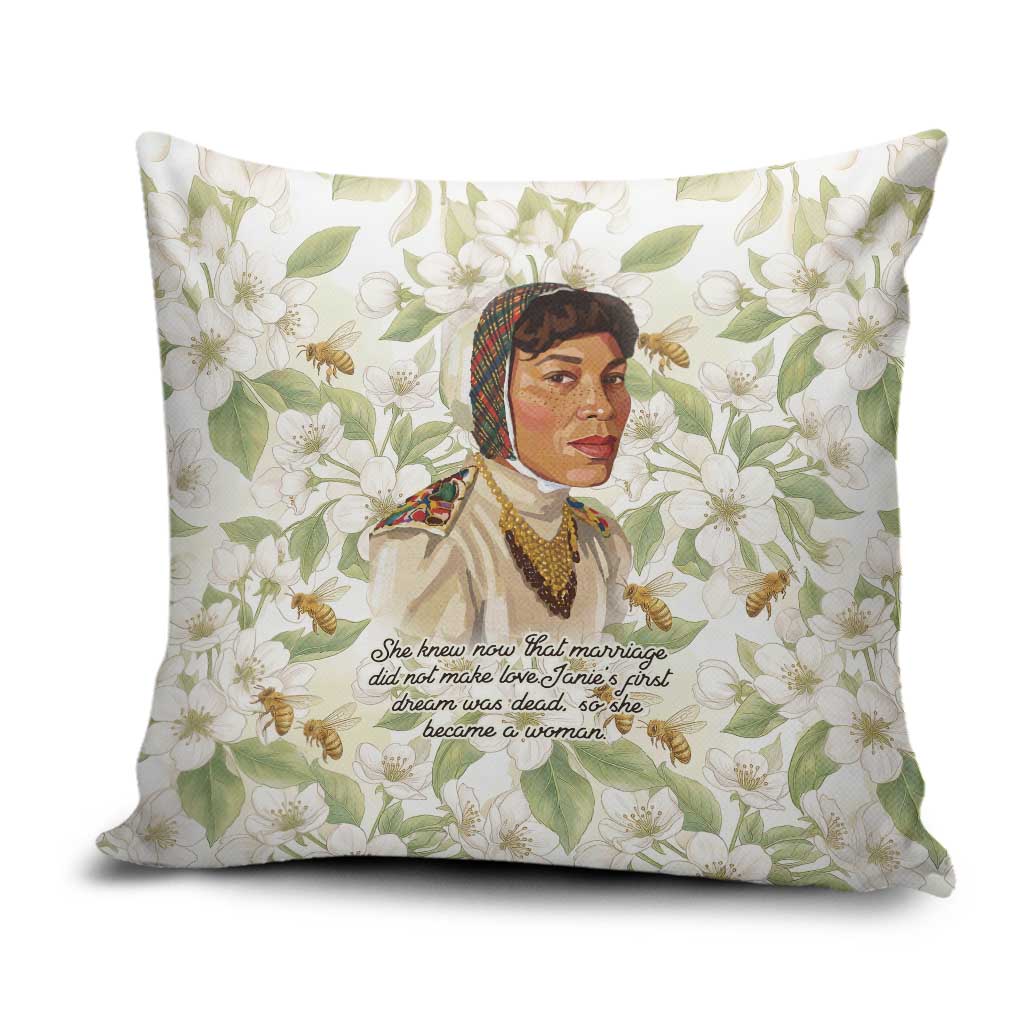 Zora Neale Hurston Pillow Cover Floral Illustration Featuring Janie’s Dream from Their Eyes Were Watching God - African Pride