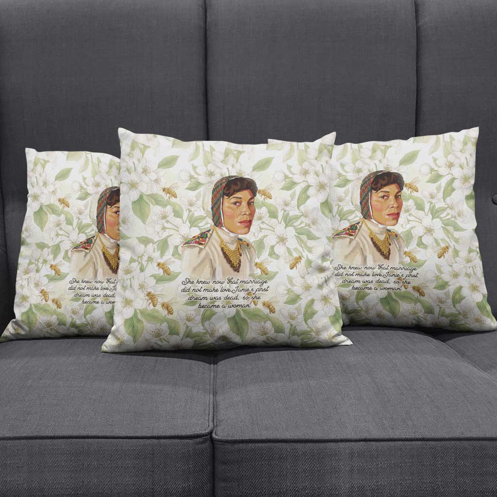 Zora Neale Hurston Pillow Cover Floral Illustration Featuring Janie’s Dream from Their Eyes Were Watching God - African Pride