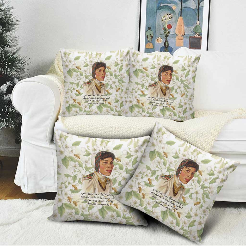Zora Neale Hurston Pillow Cover Floral Illustration Featuring Janie’s Dream from Their Eyes Were Watching God - African Pride