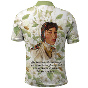 Zora Neale Hurston Polo Shirt Floral Illustration Featuring Janie’s Dream from Their Eyes Were Watching God - African Pride