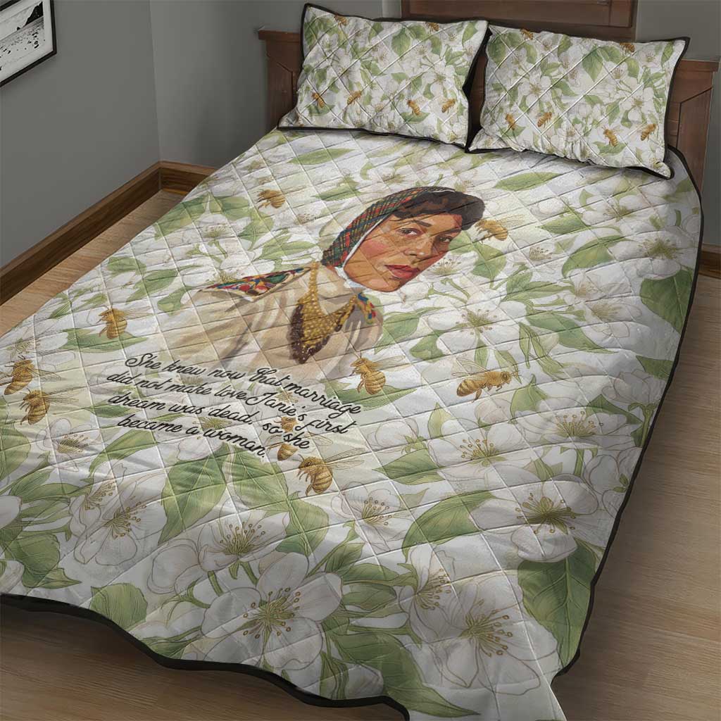 Zora Neale Hurston Quilt Bed Set Floral Illustration Featuring Janie’s Dream from Their Eyes Were Watching God - African Pride
