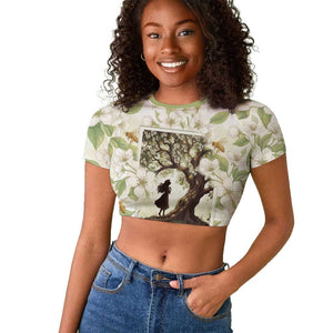 Zora Neale Hurston Raglan Cropped T shirt Floral Illustration Featuring Janie’s Dream from Their Eyes Were Watching God - African Pride