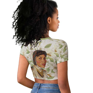 Zora Neale Hurston Raglan Cropped T shirt Floral Illustration Featuring Janie’s Dream from Their Eyes Were Watching God - African Pride