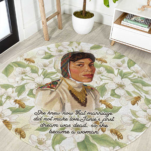 Zora Neale Hurston Round Carpet Floral Illustration Featuring Janie’s Dream from Their Eyes Were Watching God - African Pride