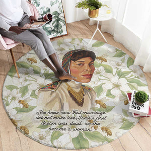 Zora Neale Hurston Round Carpet Floral Illustration Featuring Janie’s Dream from Their Eyes Were Watching God - African Pride