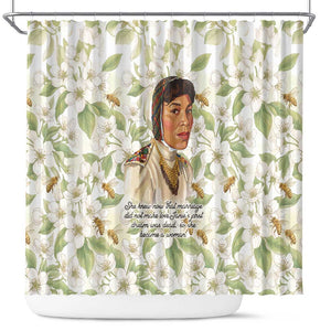 Zora Neale Hurston Shower Curtain Floral Illustration Featuring Janie’s Dream from Their Eyes Were Watching God - African Pride