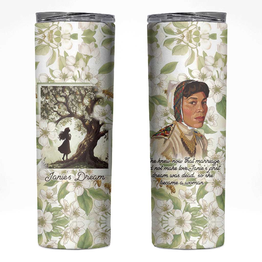 Zora Neale Hurston Skinny Tumbler Floral Illustration Featuring Janie’s Dream from Their Eyes Were Watching God - African Pride