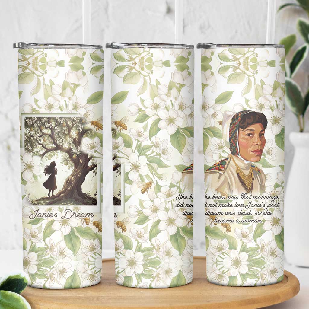 Zora Neale Hurston Skinny Tumbler Floral Illustration Featuring Janie’s Dream from Their Eyes Were Watching God - African Pride