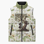 Zora Neale Hurston Sleeveless Puffer Jacket Floral Illustration Featuring Janie’s Dream from Their Eyes Were Watching God - African Pride