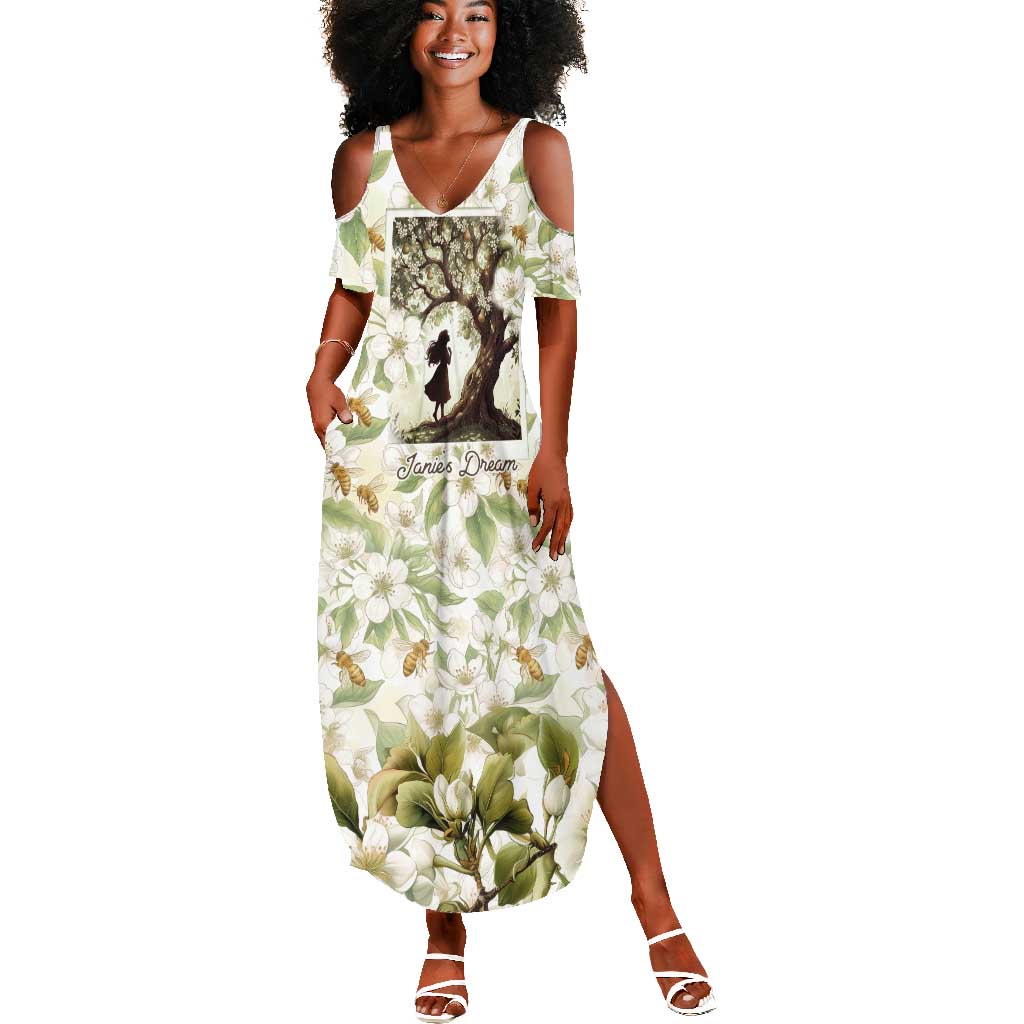Zora Neale Hurston Summer Maxi Dress Floral Illustration Featuring Janie’s Dream from Their Eyes Were Watching God - African Pride