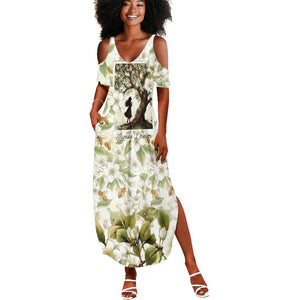 Zora Neale Hurston Summer Maxi Dress Floral Illustration Featuring Janie’s Dream from Their Eyes Were Watching God - African Pride